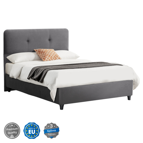 Paturi - Bed HM648.10 DOLORES, grey velvet, 120x200cm