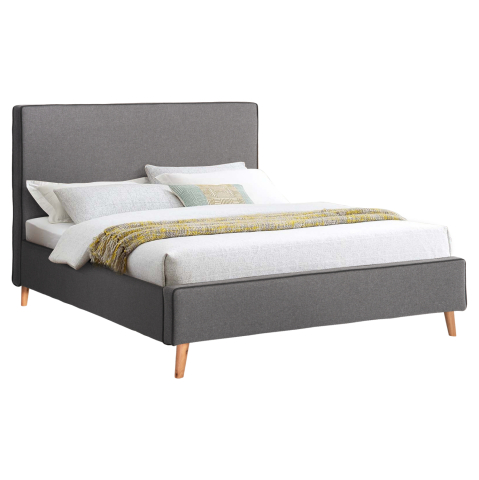 Paturi - BED INDRA HM662.01 GREY FABRIC and DRAK GREY RAIL FOR MATTRESS 160x200cm.