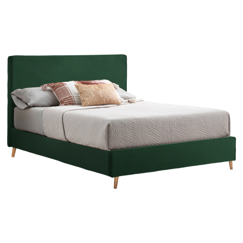 Paturi - BED INDRA HM662.13 CYPRESS GREEN VELVET FOR MATTRESS 160x200cm.