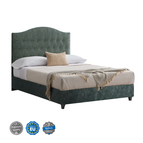 Paturi - Bed MALENA HM647.27, green NUBUCK-type fabric, 120x200cm