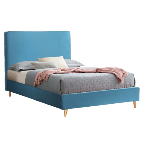 Paturi - BED MAYLIN HM598.08 WITH BLUE-GREEN VELVET FOR MATTRESS 120x200cm.