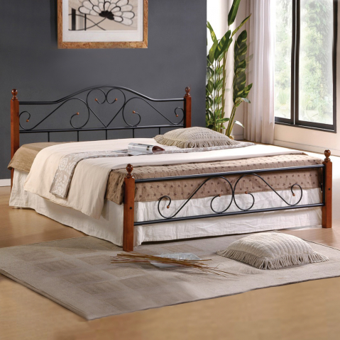 Interior - Bed Metallic-Wooden Candy HM305 150x200cm