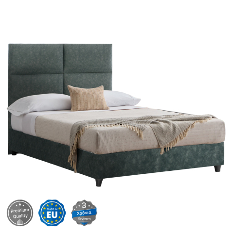 Paturi - Bed Milo HM646.27, green NUBUCK-type fabric, 120x200cm