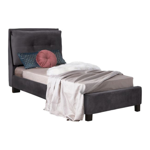 Paturi - Bed Riley HM561.01, 90x200cm, with fabric velvet Grey