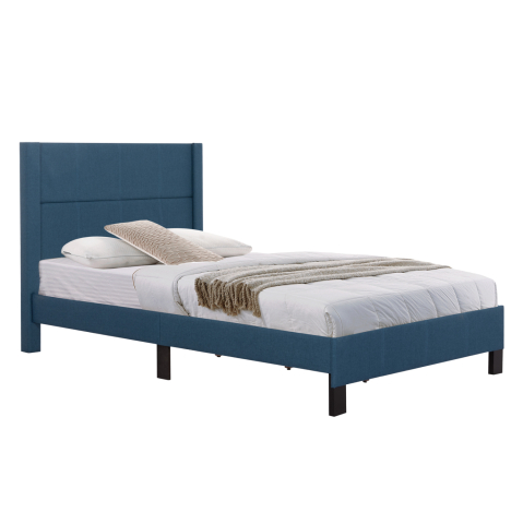 Interior - BED TRILLOP HM667.14 BLUE FABRIC--FOR SINGLE SIZE MATTRESS 120X200cm