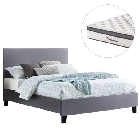 Interior - BED WITH MATTRESS BECCA HM10803.11 GREY FABRIC--FOR MATTRESS 150x200cm