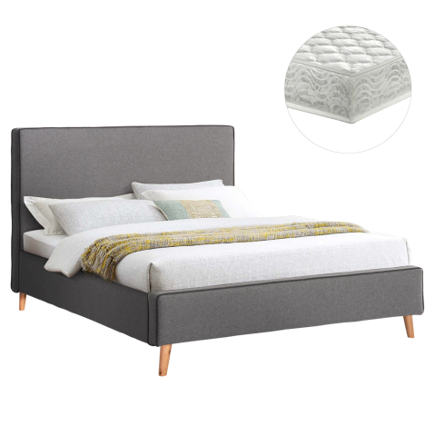 Seturi paturi cu saltele - BED WITH MATTRESS INDRA HM21280.01 GREY FABRIC--FOR MATTRESS 160x200cm