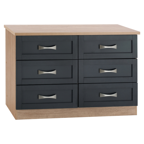 Sertare - Toalete - Bedroom dresser -Drawer HM317.04 with 6 drawers Sonama-Grey 120x40x76cm
