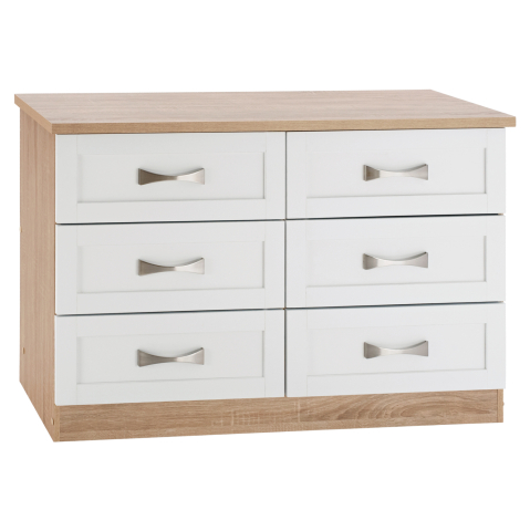 Sertare - Toalete - Bedroom dresser -drawer HM317.06 with 6 drawers Sonama-white 120x40x76cm