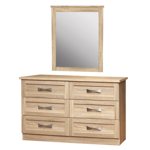 Interior - Bedroom Toilet with 6 Drawers Sonama 120x40 and Mirros 72x90 HM10171.02