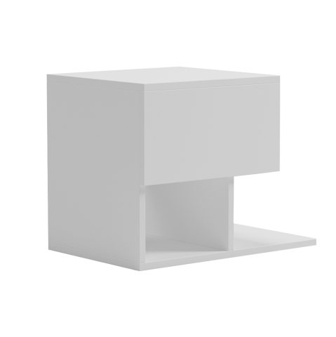 Noptiere - BEDSIDE NIGHTSTAND CASPIAN HM9071.11 MELAMINE IN WHITE 46.8x33x36.8Hcm.