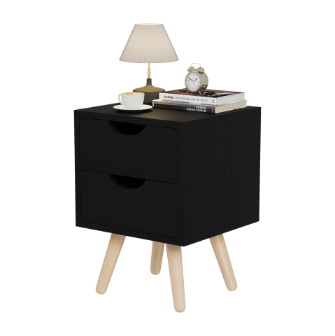 Noptiere - BEDSIDE STAND DINKL HM2472.02 MELAMINE-2 DRAWERS-WENGE 29.5x29.5x45Hcm.