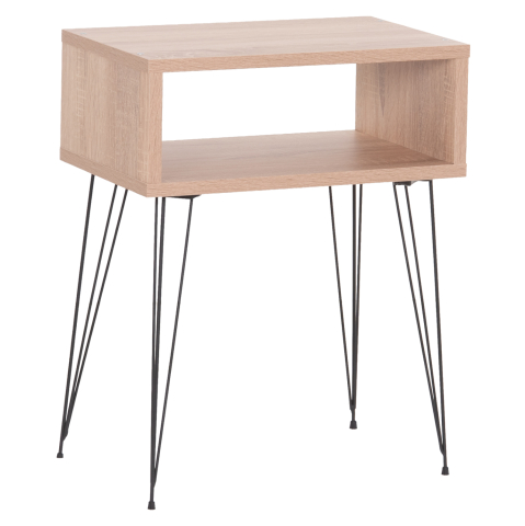 Interior - BEDSIDE STAND TODD HM18184.03 MELAMINE IN SONAMA COLOR-METAL LEGS IN BLACK 46x30x59Hcm.