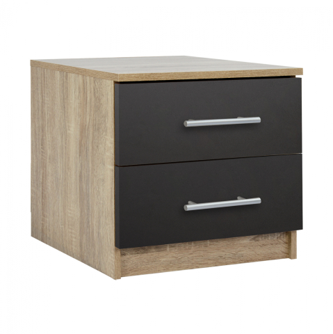 Noptiere - Bedside table Melamine HM2220.04 Sonama Grey 48x40x41cm