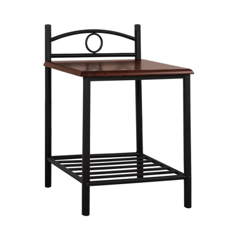 Noptiere - Bedside table Suzie HM387 from metal and RUBBERWOOD 45x35x48-61H cm