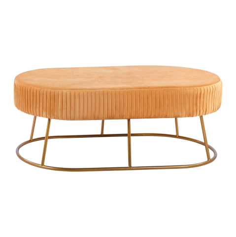 Taburete - Bench Alinafe HM8635.09 from gold velvet with gold base 118x64x40,5cm