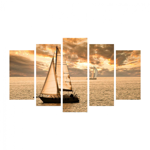 Decoratiuni - BOARD FIVE PIECES MDF SUNSET SAILING HM7206.01 100X0,3X60 cm.