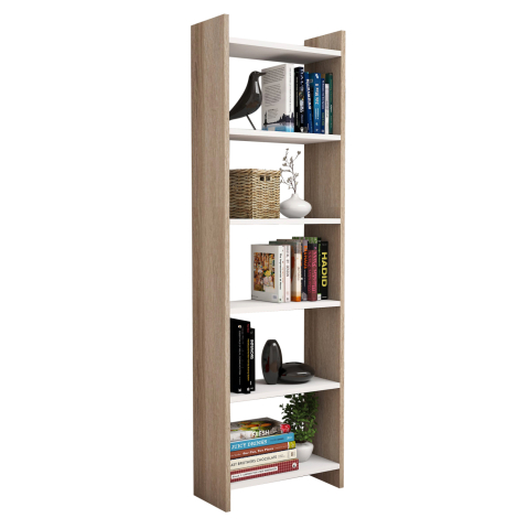 Biblioteci - BOOKCASE CLASSIKER HM9226.12 MELAMINE IN SONOMA-WHITE 48,5x22x160Hcm.