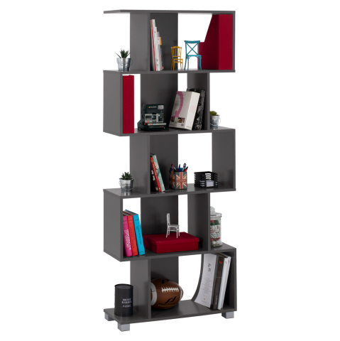 Biblioteci - Bookcase from melamine HM2385.10 Grey 70x25x177 cm.