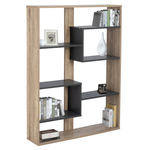 Biblioteci - BOOKCASE MARCELINE HM8772.02 100Χ21Χ124,5 GRAY