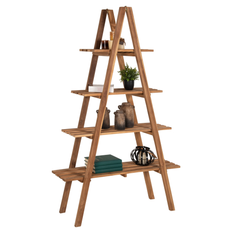 Vitrine - BOOKCASE STAM HM7895 TEAK WOOD IN NATURAL COLOR 120x33x180Hcm