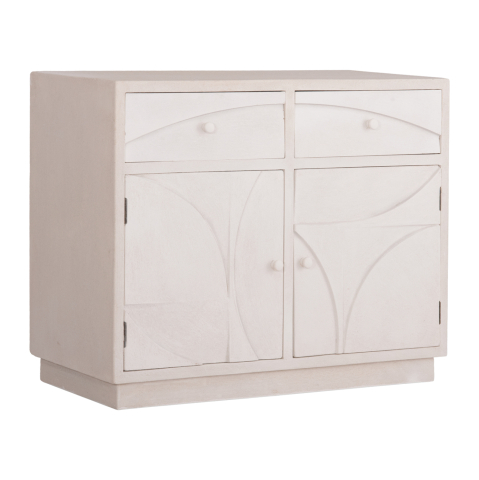 Bufete - BUFFET SERIES SANTORINI HM18046 MDF IN OFF-WHITE COLOR-2 DRAWERS and 2 DOORS 107x38x82.5Hcm.