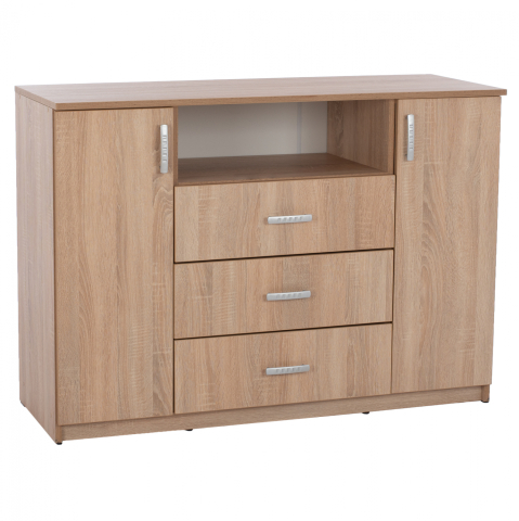 Bufete - BUFFET WITH 2 CABINETS AND 3 DRAWERS SONAMA OAK HM2430 120X45X85Cm.