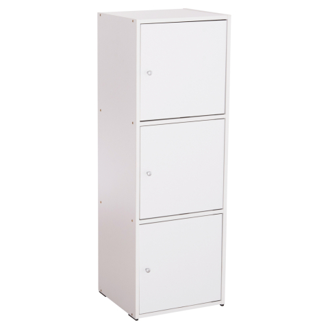 Interior - CABINET WITH 3 STORAGE SPACES SORIANO HM9939.01 WHITE MELAMINE 40x39x119Hcm.