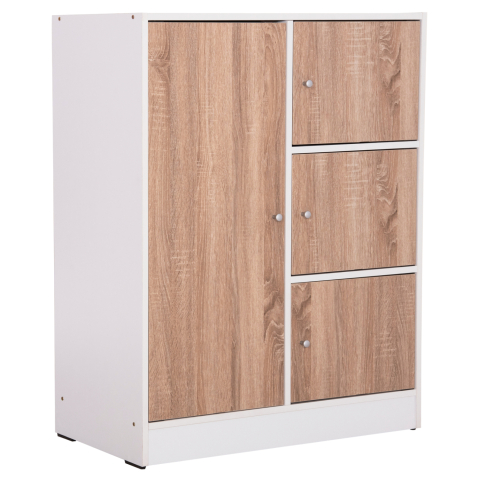 Dulapuri - CABINET WITH 4 STORAGE SPACES MATIN HM2479.01 SONAMA OAK-WHITE MELAMINE 80x39,5x99,5Hcm.