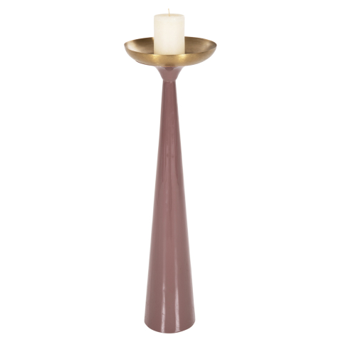 Decoratiuni - CANDLESTICK (PILLAR) GUNTUR HM4244.06 METAL IN LIGHT CORAL-GOLD Φ20,5x68Hcm.