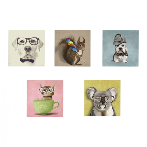 Decoratiuni - CANVAS FIVE PIECES MDF CLEVER PETS HM7205.01 75X0,3X15 cm.