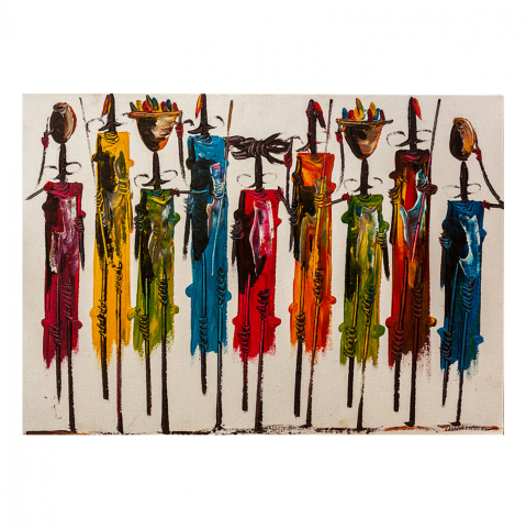 Decoratiuni - CANVAS PAINTING COLORFUL AFRICAN ART HM7197.02 100X3X70 cm.