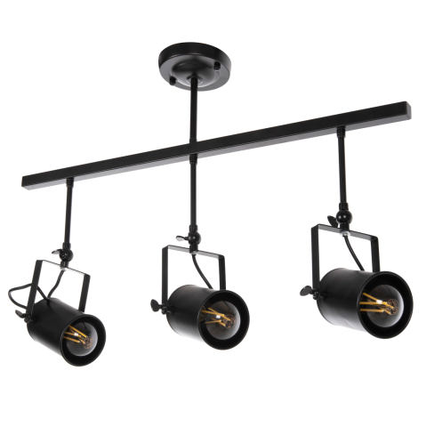 Iluminat - CEILING PENDANT 3-LIGHT FIXTURE HM4124 BLACK METAL SPOTLIGHTS 70,5x14x50H cm.