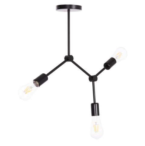 Iluminat - CEILING PENDANT 3-LIGHT FIXTURE LIGHTY HM7404.11 BLACK METAL 52x5x48Hcm.