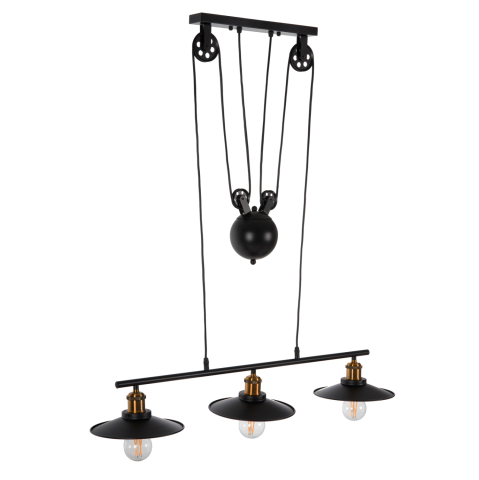 Iluminat - CEILING PENDANT 3-LIGHT HM4120 METAL IN BLACK 91x91x95,5Hcm.