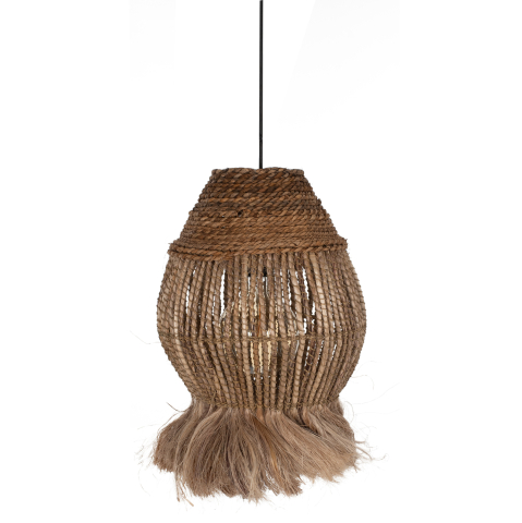 Iluminat - CEILING PENDANT ABACA FIBERS IN NATURAL 30x30x45-80Hcm.HM7772