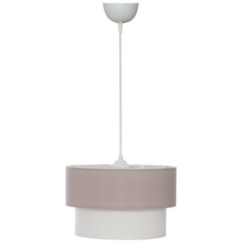 Iluminat - CEILING PENDANT DOUBLE CYLINDER CAP BEIGE-OFF-WHITE Φ30x80Hcm.HM7619.04