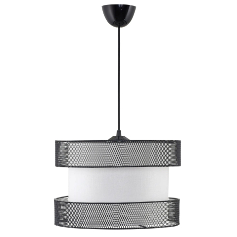 Iluminat - CEILING PENDANT FB97658.01, BLACK METAL, WHITE FABRIC, Φ30x65