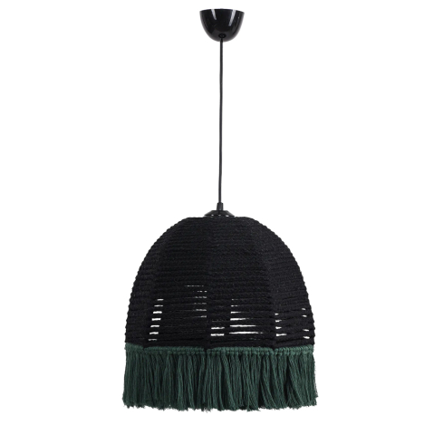 Iluminat - CEILING PENDANT HM7654.01, BLACK-CYPRESS GREEN ROPE, Φ30x80