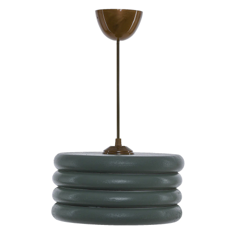 Iluminat - CEILING PENDANT HM7655.01, GREEN WOODEN RINGS, Φ23x57