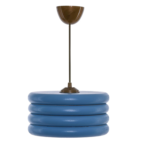 Iluminat - CEILING PENDANT HM7655.02, BLUE WOODEN RINGS, Φ23x57