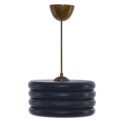 Iluminat - CEILING PENDANT HM7655.03, CHARCOAL GREY WOODEN RINGS, Φ23x57