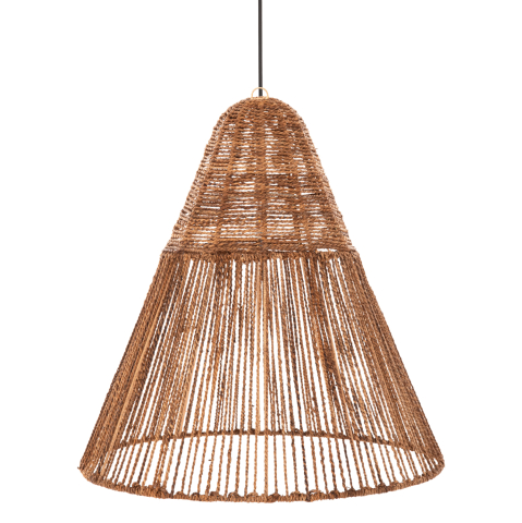 Iluminat - CEILING PENDANT LAMP HM4034 DRIED BANANA TREE FIBERS IN BROWN COLOR Φ100x100-105Hcm.