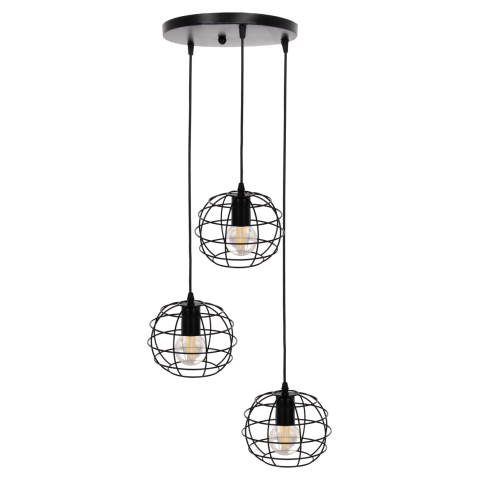 Iluminat de tavan - CEILING PENDANT LAMP HM4038 3 METAL SPHERES Φ23x122Hcm.