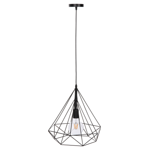 Iluminat - CEILING PENDANT LAMP HM4064 BLACK METAL CAP 32x37x128Hcm.