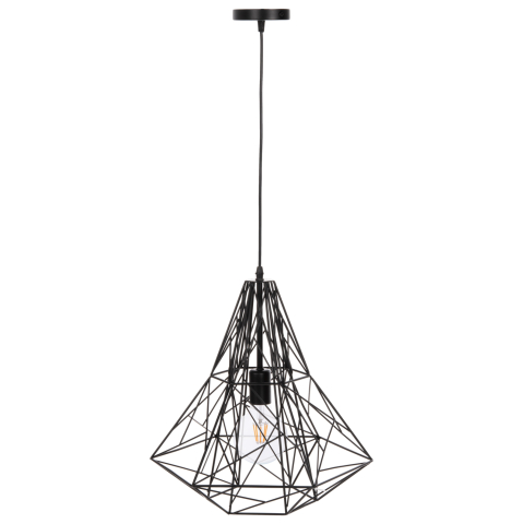 Iluminat - CEILING PENDANT LAMP HM4068 BLACK METAL CAP 40x35x130Hcm.
