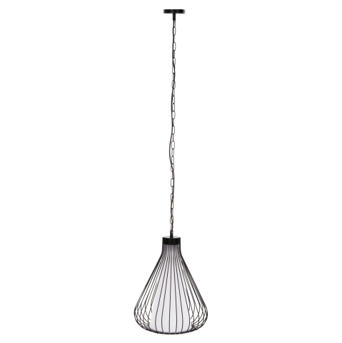 Iluminat - CEILING PENDANT LAMP HM4074 BLACK METAL CAP Φ33x141Hcm.