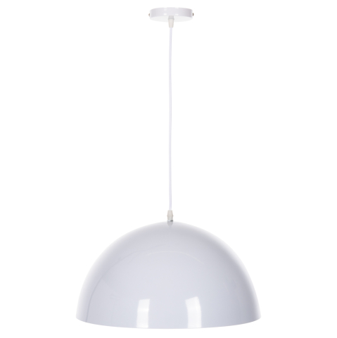 Iluminat - CEILING PENDANT LAMP HM4079 WHITE METAL ROUND CAP Φ40x125Hcm.