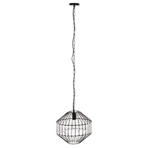 Iluminat - CEILING PENDANT LAMP HM4092 BLACK METAL CAP Φ33,5x29-127,5Hcm.