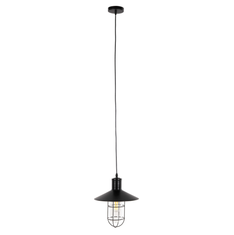 Iluminat - CEILING PENDANT LAMP HM4119 BLACK METAL-GLASS Φ26x125Hcm.